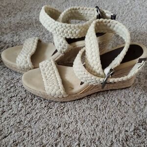Cream Woven Wedges